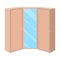 Pink wardrobe with two doors and a mirror.Bedroom wardrobe.Bedroom furniture single icon in cartoon style vector symbol