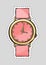 Pink Watch. Cut it out. Isolated Fashionable Thing