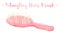 Pink watercolored painting vector illustration of a beauty utensil hand hair brush.