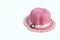 Pink weaving hat on white background