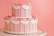 Pink wedding cake