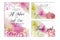 Pink wedding set with hand drawn floral watercolor background. Includes Invintation, rsvp and thank you cards templates.