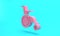 Pink Wheelchair for disabled person icon isolated on turquoise blue background. Minimalism concept. 3D render