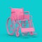 Pink Wheelchair in Duotone Style. 3d Rendering