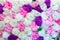 Pink and white Artifical paper flower background.