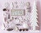 Pink And White Christmas Decoration, Flat Lay, Text 2019