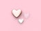 Pink white clear heart valentine concept 3d render