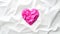 Pink & White Crumpled Paper Heart Shape Stop Motion Looped Background