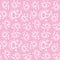 Pink white doodle alien frog baby seamless vector pattern background