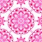 Pink and white hand drawn round mandala tile