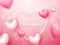 Pink and White Hearts Decorated on Background for Happy Valentine`s Day Celebration