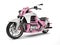 Pink and white modern powerful motorcycle