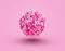 Pink white sprinkles, Brazilian candy Brigadier, handmade sweet candy sprinkle truffles ball