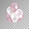 Pink white transparent balloon