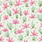 Pink wildflower seamless pattern