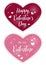 Pink and wine colored valentines with calligraphy lettering