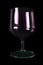 Pink wineglass on black