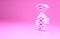 Pink Wireless antenna icon isolated on pink background. Technology and network signal radio antenna. Minimalism concept