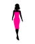 Pink woman silhouette .Fashion woman walking