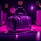 pink women\\\'s bag with lots of sparkles and glitter glowing background. Generative AI