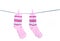 Pink women& x27;s striped socks