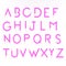 Pink wood pencil alphabet