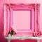 Pink Wooden Frame with White Canvas in a Rosy Setting