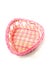 Pink woven basket for gifts on white