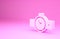 Pink Wrist watch icon isolated on pink background. Wristwatch icon. Minimalism concept. 3d illustration 3D render