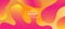 Pink Yellow Fluid Vector Banner. Waves Dynamic Illustration. Futuristic