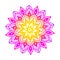 Pink and yellow mandala