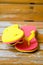 Pink and yellow slipper