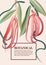Pink ylang ylang watercolor wild herb flower, nature poster. Realistic design, botanical background, organic nature flyer art.