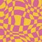 Pink and Ywllow Groovy Wavy Melted Psychedelic Checkerboard Y2K 90s seamless pattern vector background. Retro hippie