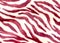 Pink zebra print on mass-produced knitted, synthetic fabric. Use for upholstery of upholstered furniture. Abstract animal skin