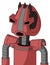 Pinkish Mech With Droid Head And Round Mouth And Angry Eyes And Three Dark Spikes