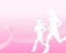 Pinkribbon concept with running woman silhouette