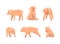 Pinky Pig as Domestic Animal with Long Snout and Hoofed Toes Vector Set