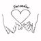 Pinky  Promise  outline vector with  heart