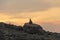 Pinnacle or Pyramid of Stones on the Volcano Peak, at Sunset, on Vulcano Island, Italy