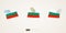 Pinned flag of Bulgaria in different shapes with twisted corners. Vector pushpins top view