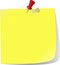 Pinned note paper, canary yellow