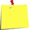 Pinned note paper, canary yellow