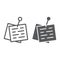 Pinned paper line and glyph icon, office