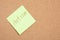 Pinned sticker on corkboard, autism lettering sticker, reminder concept