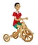 Pinocchio in bicycle