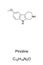 Pinoline, skeletal formula and molecular structure