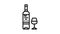 pinot grigio white wine line icon animation