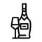 pinot grigio white wine line icon vector illustration