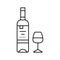 pinot grigio white wine line icon vector illustration